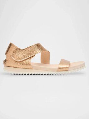 $600 PEDRO GARCIA Jedda LEATHER  Ankle-Grip Comfort Sandals ROSE GOLD 37 (TE18)